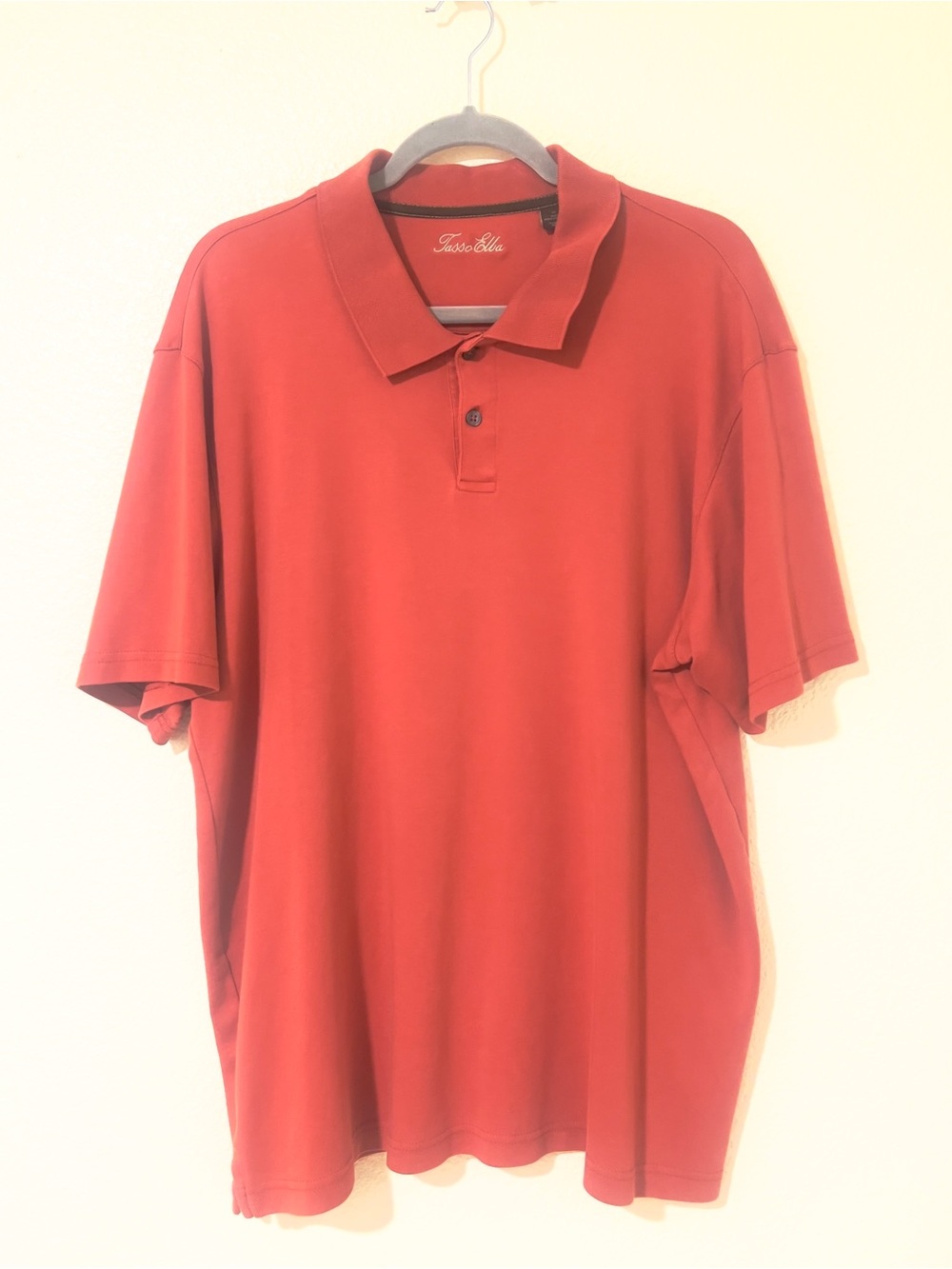 Tasso Elba Classic Rust Orange Men's Polo Shirt - Size XL